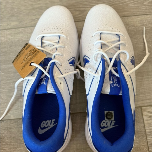 Nike Men's White and Blue Victory Pro Golf Shoes - Picture 6 of 10